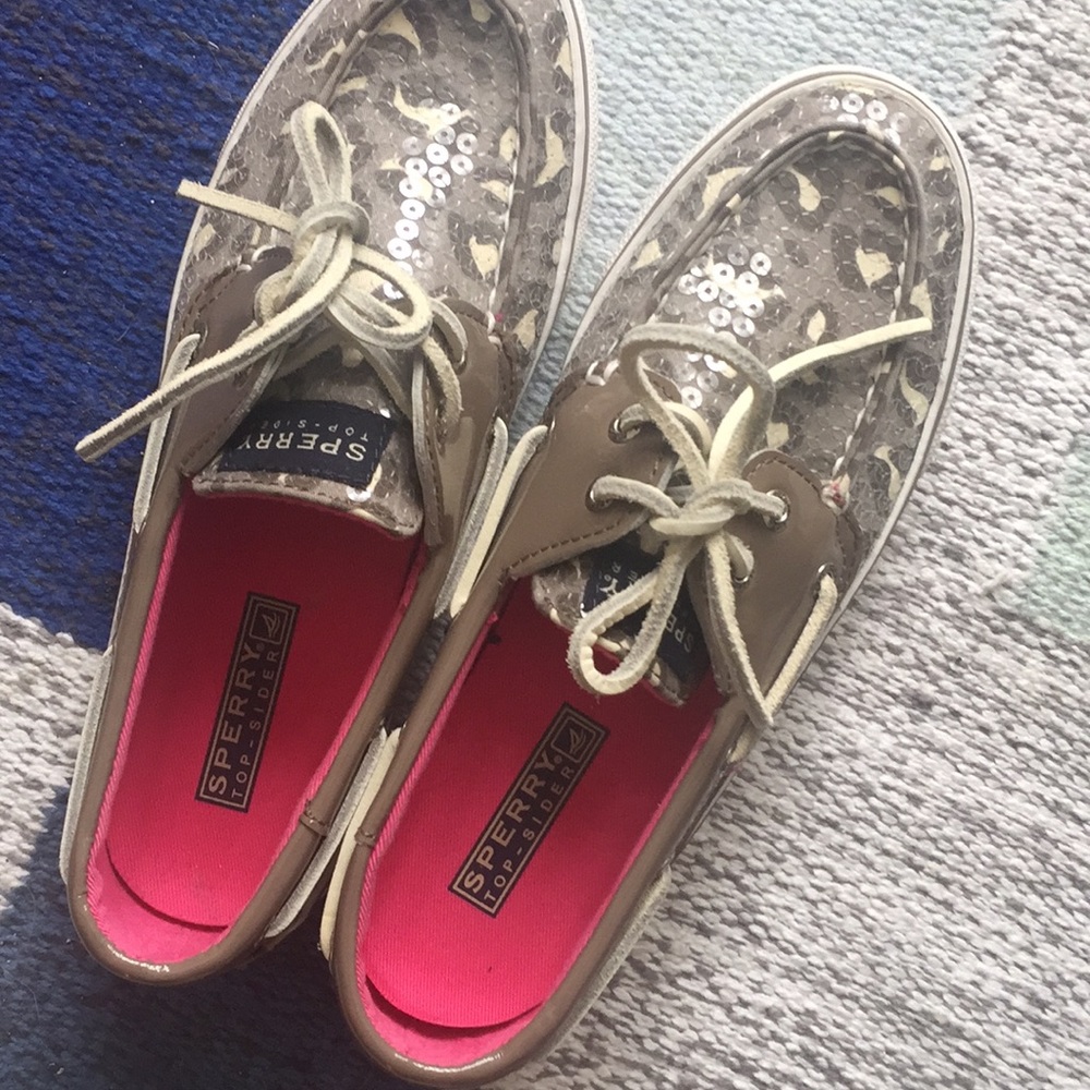 LEOPARD DETAIL SPARKLY SPERRYS